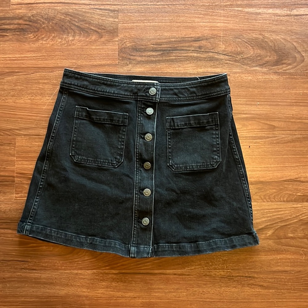 Madewell Black Denim Skirt